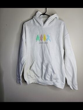 Demon Slayer White Graphic Hoodie - Anime